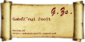 Gabányi Zsolt névjegykártya
