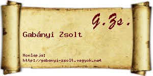 Gabányi Zsolt névjegykártya